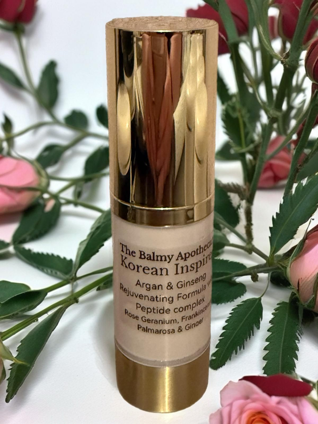 Korean Inspired - Rejuvenating Formula with Collagen-boosting Peptides - Argan &amp; Ginseng (Rose Geranium, Frankincense, Palmarosa &amp; Ginger)