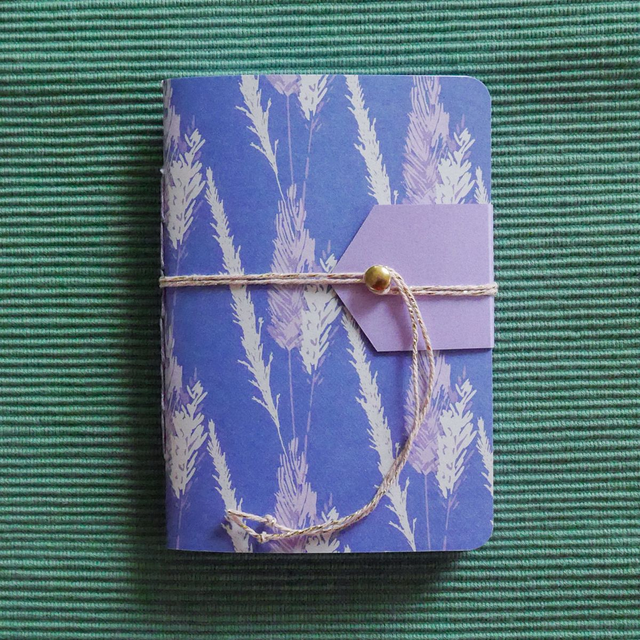 Carnet de poche A6 - blé bleu&amp;mauve