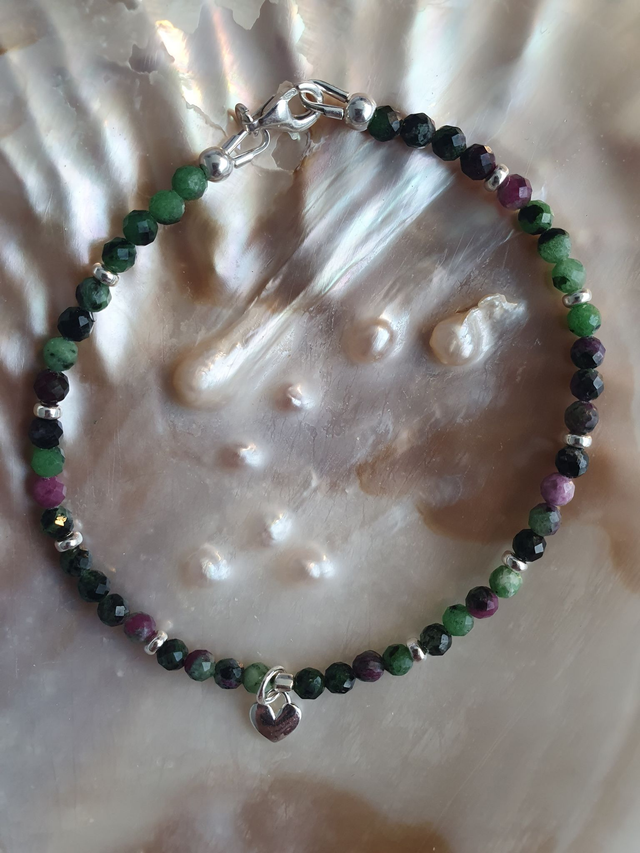 Armband Rubin Zoisit mit Herz