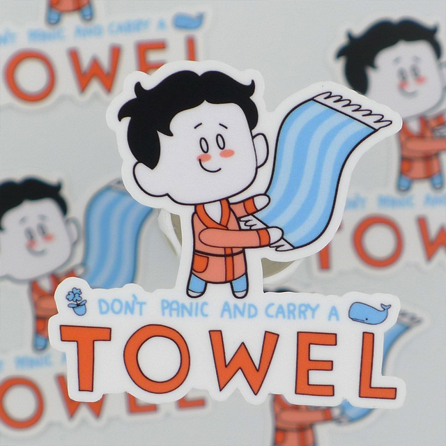 Single Sticker - Don't Panic - ca. 5x5 cm 