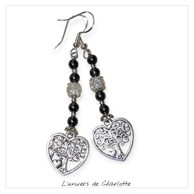 Boucles d&#039;oreilles &quot;Hématite&quot; BO-138