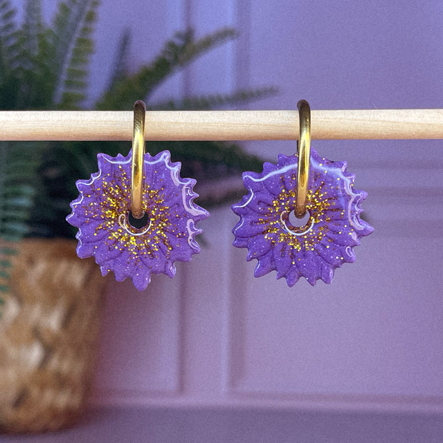 Tournesols - violet à paillettes doré