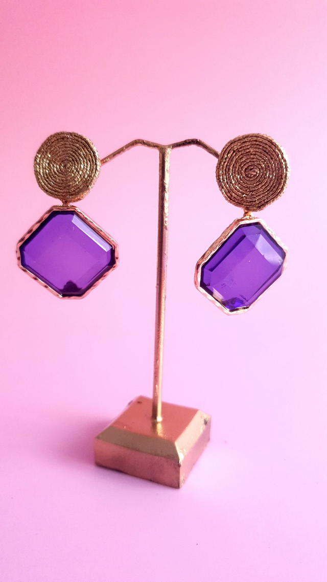 Boucles d'oreilles Tourbillons mauve