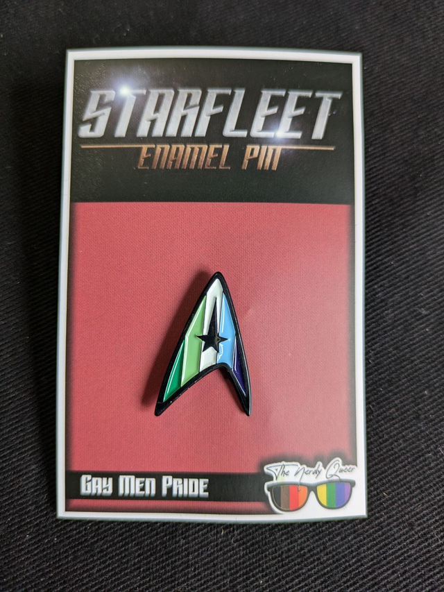 Starfleet Insignia Uranian (Gay Men/MLM) Pride Flag Soft Enamel Pin Badge