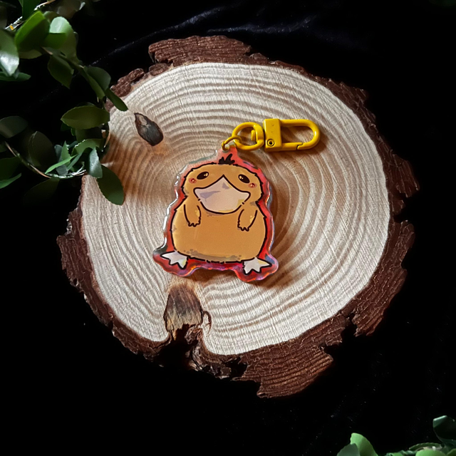 Llavero Pokemon // Psyduck - acrílico holográfico arcoiris 