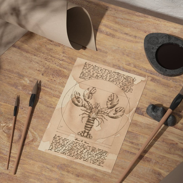 Carte postale - Café - Homard de Vitruve