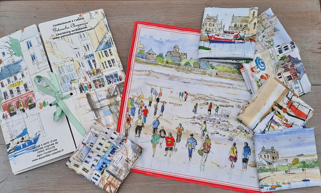 Mouchoirs en popeline de coton 32x32 vendus par 4