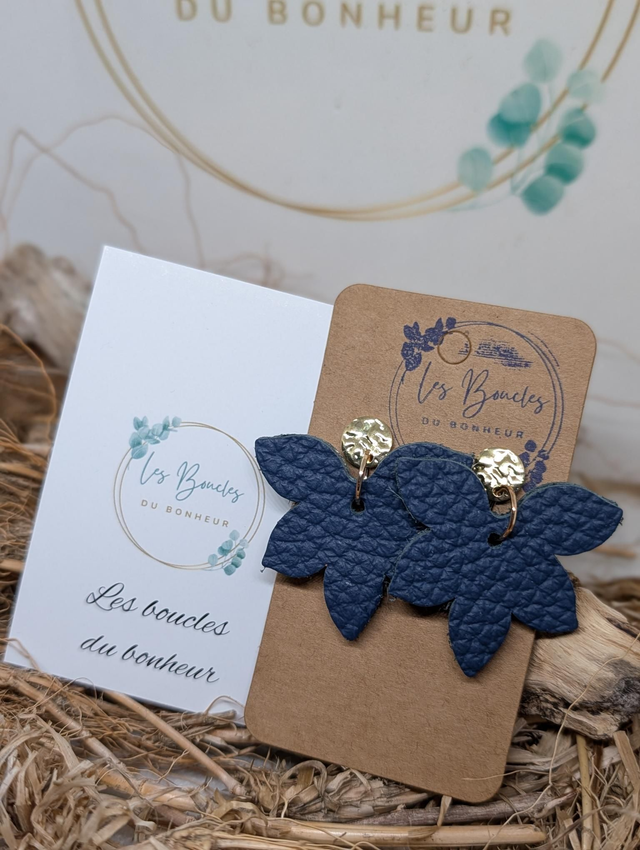 Boucles d'oreilles Sweety bleu marine sw003