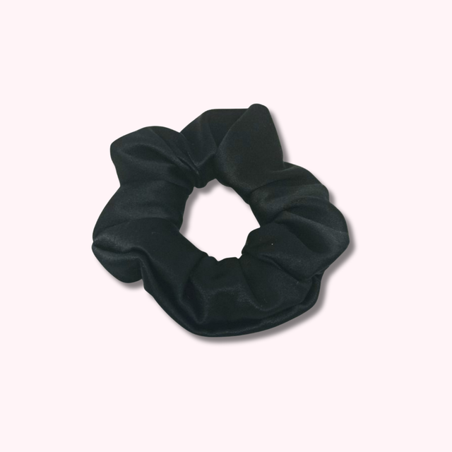 Chouchou classique en satin upcyclé - noir