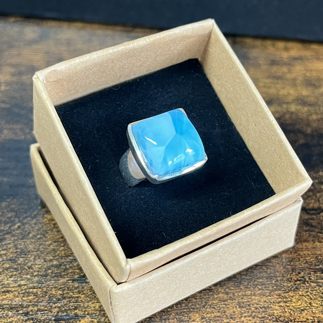 Bague en argent et Larimar - Taille 55