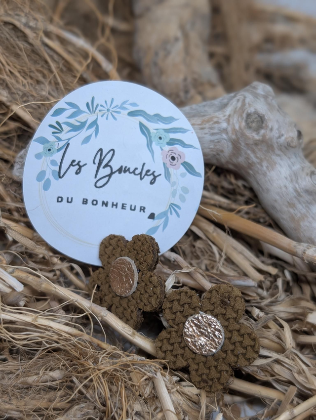 Pampilles marguerite marron doré pam019