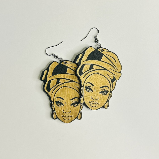 Oorbellen Headwrap hout