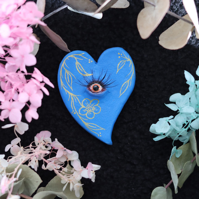 Cœur sacré mini Mehndī bleu