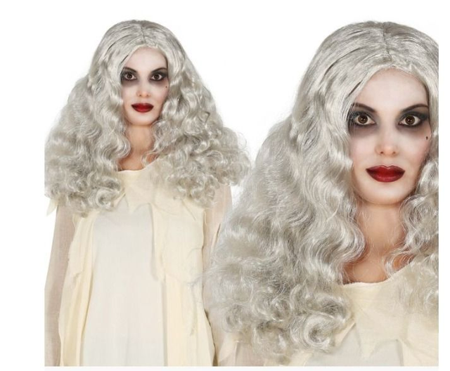 Carnevale ,   4030  PARRUCCA FOLTA ARGENTO IN SCATOLA