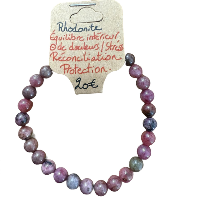 Bracelet Rhodonite ~ 6 mm 