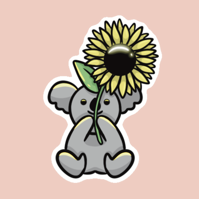 Sticker Koala Sunflower