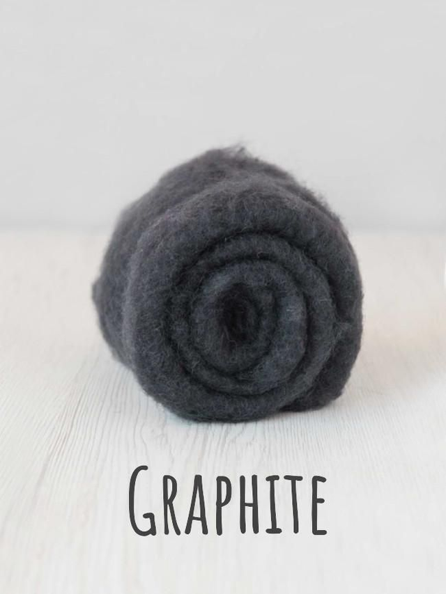 Carded wool for Needle Felting Maori DHG Carded Batt - Graphite