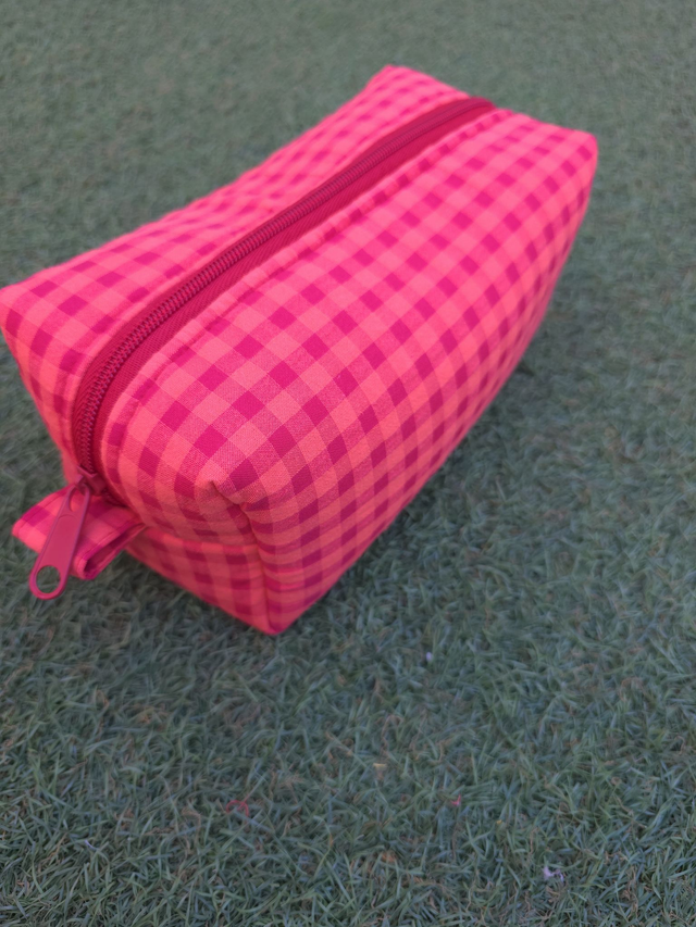 Neceser box Vichy Rojo con naranja