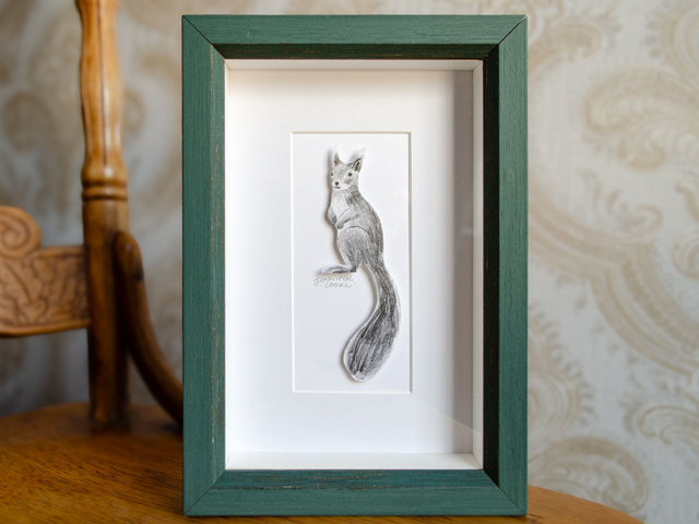 Red Squirrel Paper Doll (Framed)