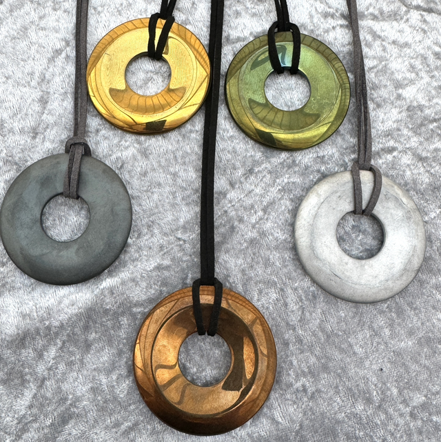 Hematite Heavy Circle Pendant