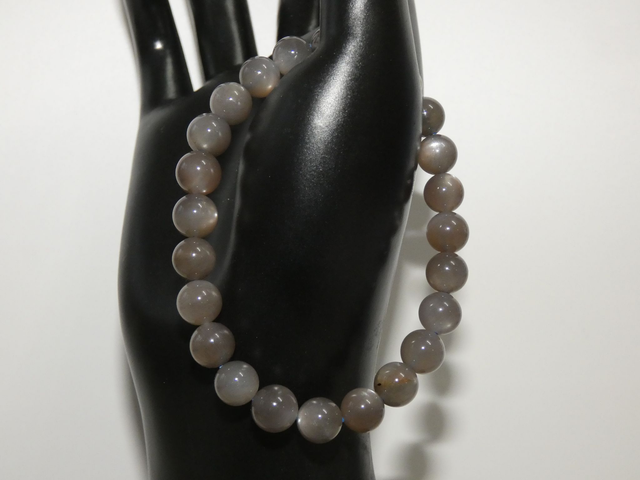 8mm Pierre de lune noir AAA