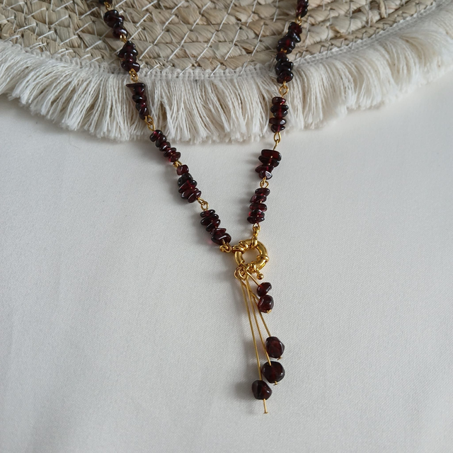 Dames ketting Graniet met boeislot en hanger van Graniet (1.315)