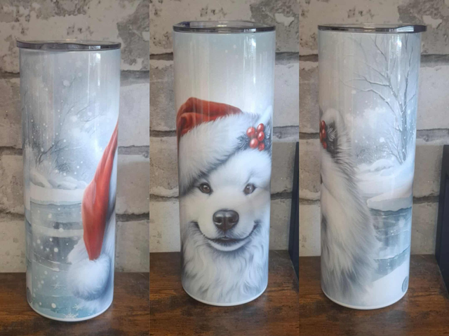 Gourde Canette Noël Samoyède 