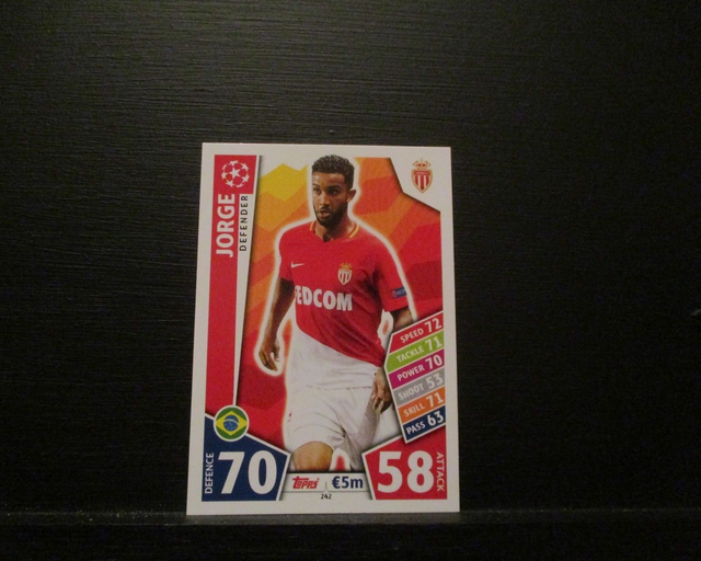 Jorge - UEFA Champions League Match Attax 2017/18 Original Trading Card #242