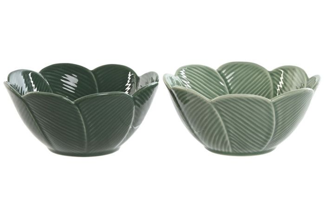 BOL PORCELANA HOJAS RELIEVE PÑO