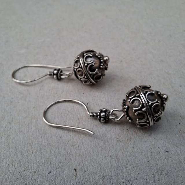 Zilveren tribal oorbellen vintage