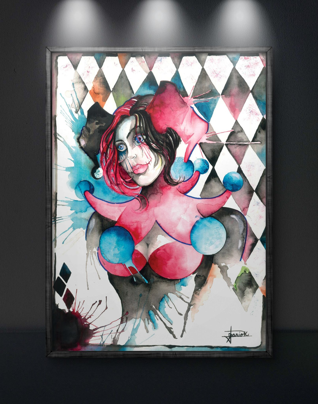 Print &quot;Harley Quinn&quot; (Aquarelle)- DC Comics