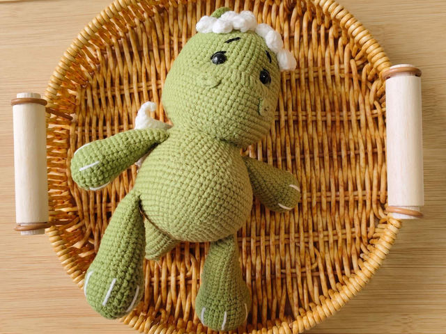 crochet green dragon