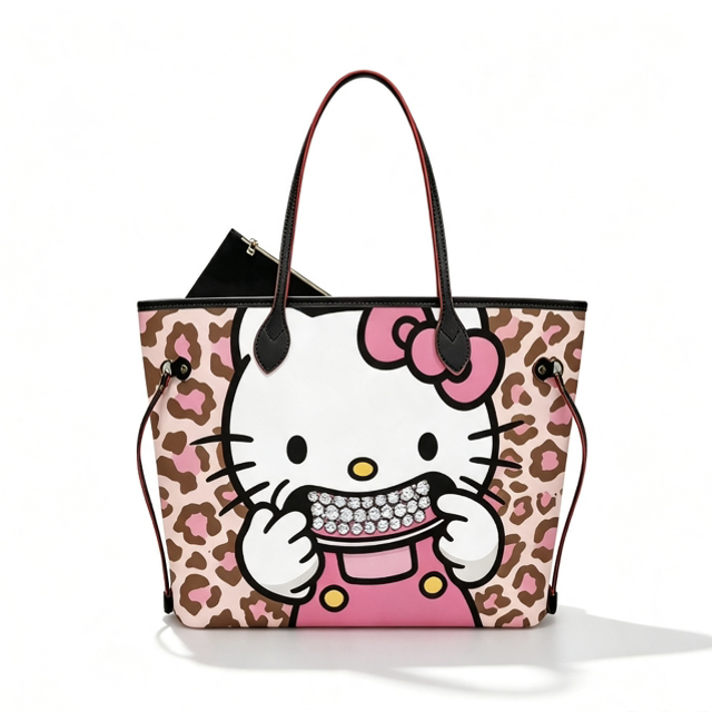 Iced Out HK Pink Leopard Print Tote Bag