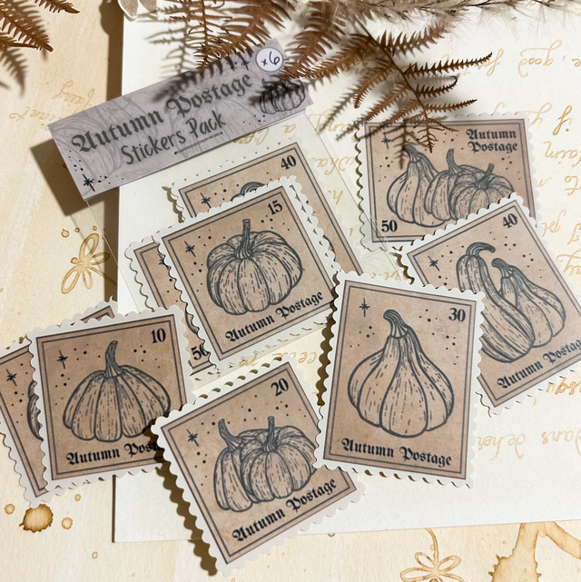 Stickers Autumn Postage - Pack de 6