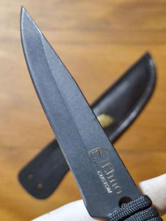 Faca Caça Artesanal Floresta No1 Elmo 4 Pol Aço Paracord