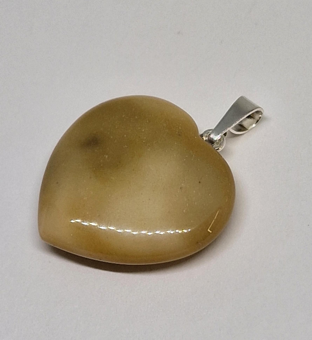 Pendentif cœur 20mm en Jaspe Mokaïte 