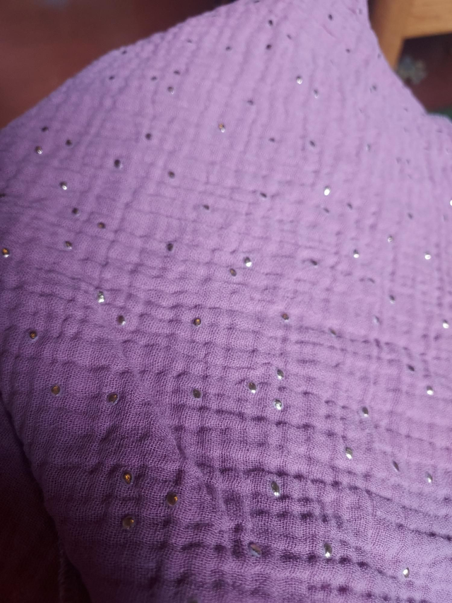 Schal Musselin Glitzer Flieder