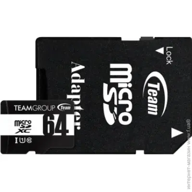 Team Group MICRO SDXC 64GB CLASS10 UHS-I RETAIL W/Adapter (TUSDX64GCL10U03)
