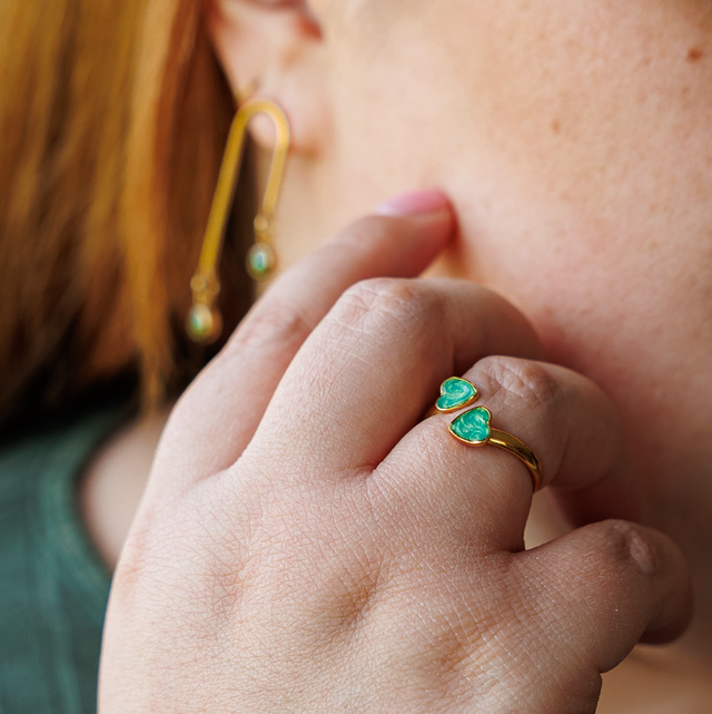 Double Heart Wrap Ring