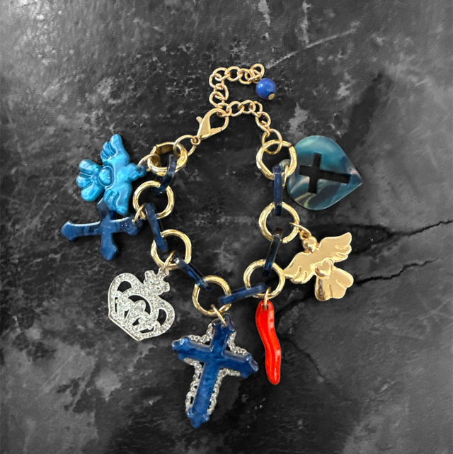 Bracciale croce blu