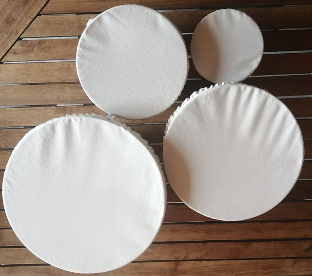 Couvre saladier 26cm en lin ou coton enduit réutilisable