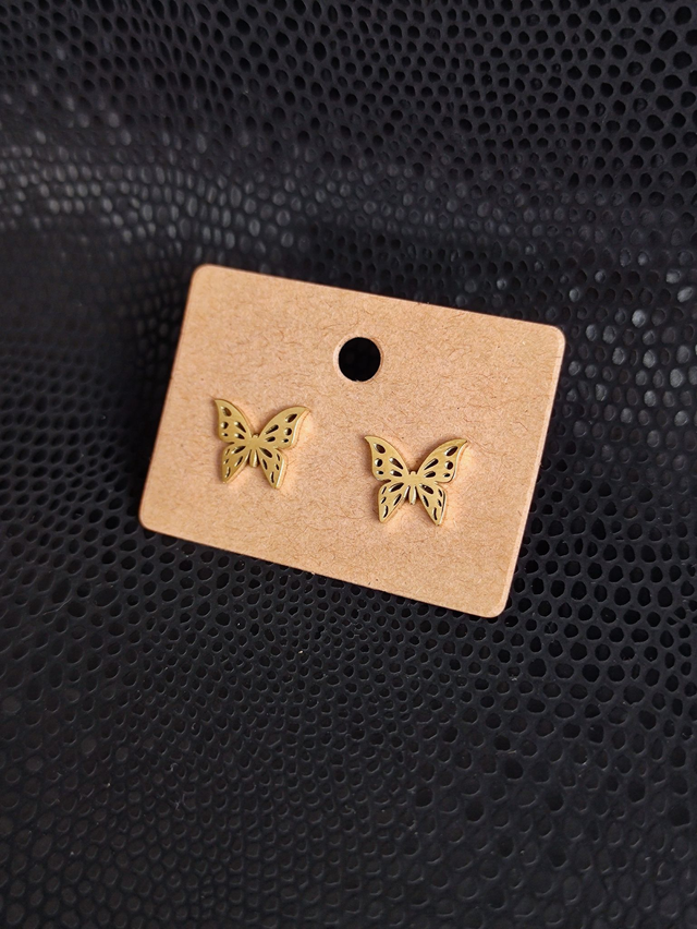 Edelstahl Ohrstecker | Schmetterling midi | Gold 