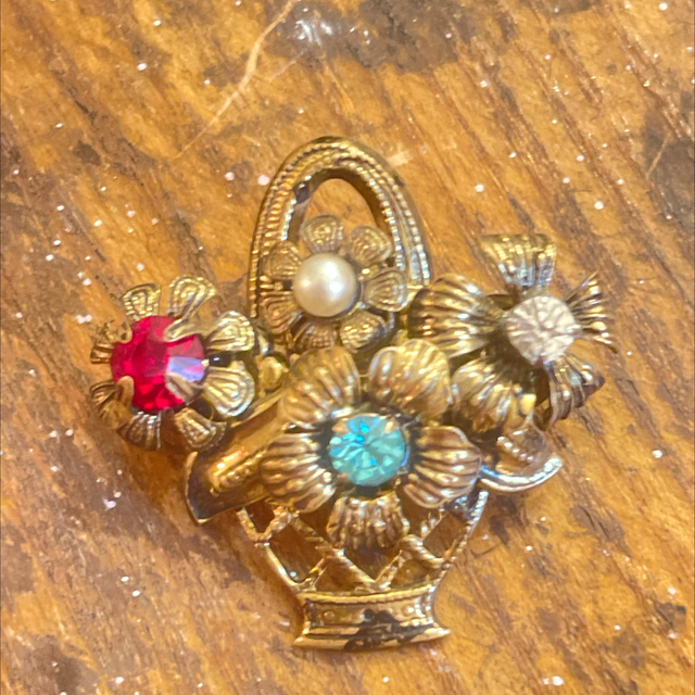 Brosche 1950er Jahre Messing 