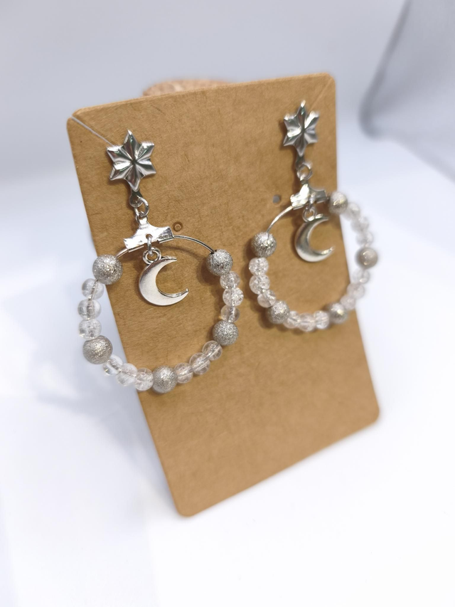 Boucles d'oreilles luna cristal de roche 