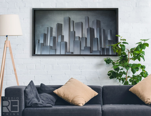 Z archiwum „Metropolia w Blasku Nocy” — nowoczesna drewniana mozaika