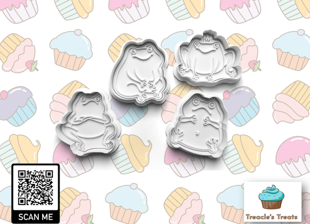 Frogs Fondant/cookie stamps with cutters