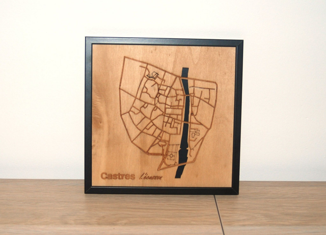 B09 – Carte de Castres 3D – Décoration Murale Design