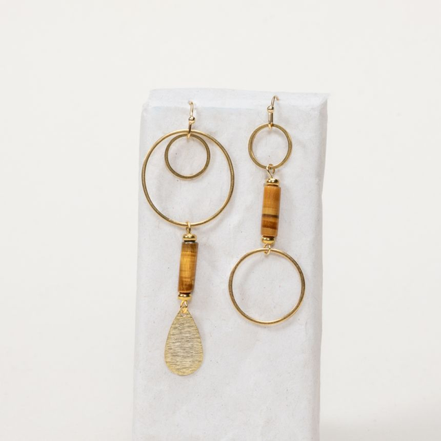 Boucle d'oreille Tessa - Œil de Tigre