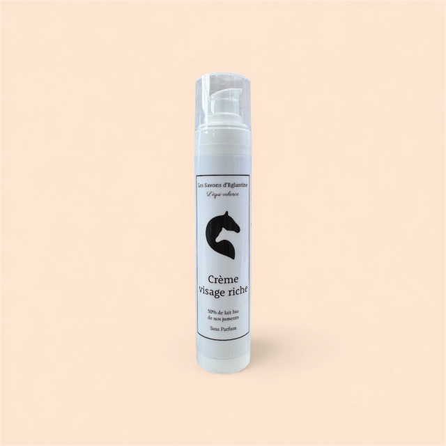Crème visage Riche 50% lait de jument bio