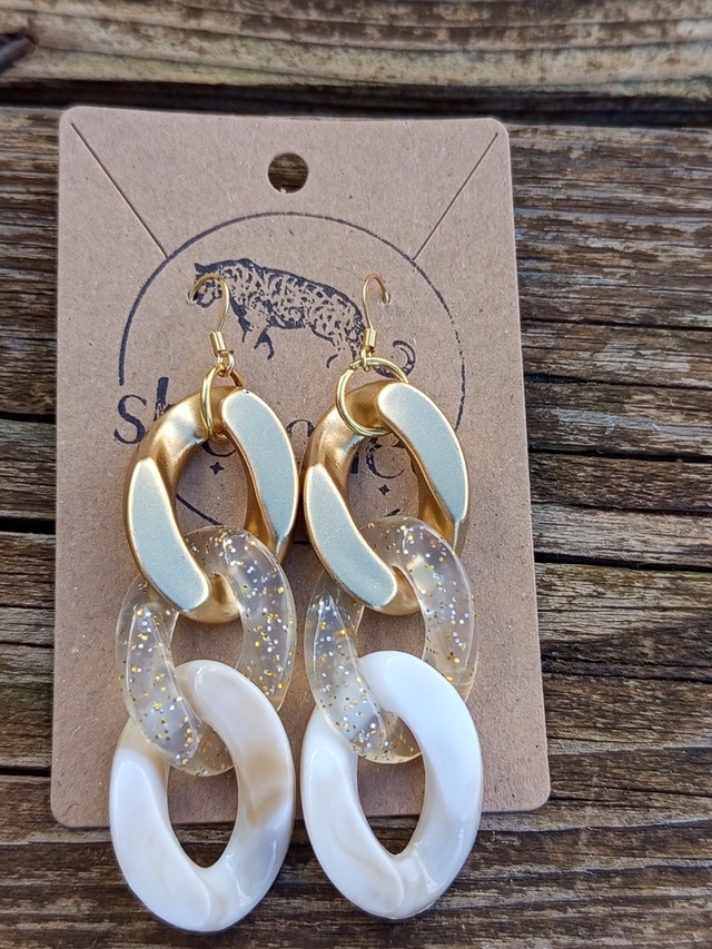 Boucles d'oreilles maillons acrylique Raj Tej